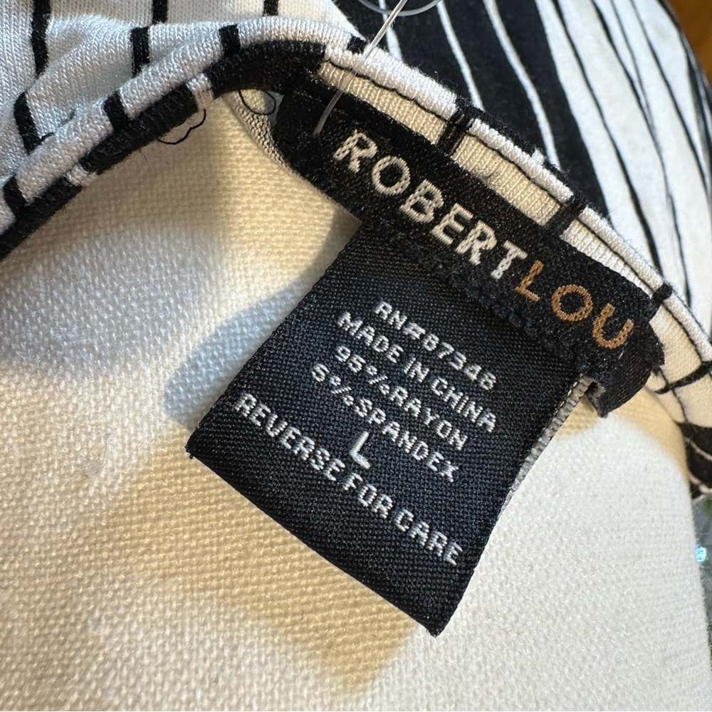 Robert Louis Black and White Wrap Blouse - Picture 4 of 7